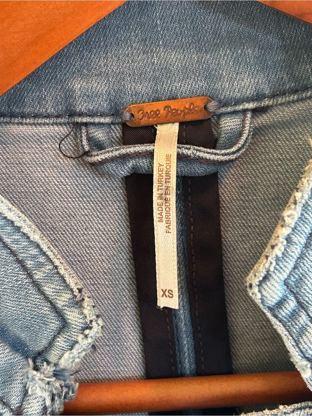 Free People Light Blue Denim Military Jacket Size XS - Picture 7 of 16